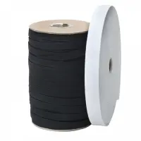 One black roll and one white roll of flat braided elastic