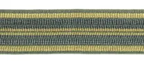 Green/Gold Cotton Woven Elastic 2 1/4" Style W37C